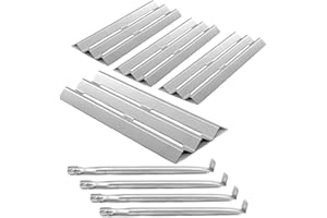 BTCDR Grill Replacement Parts for Napoleon LEX485/605/730 LE LD485 Series Grills S81001, 4 Pack Grill Burner and Heat Plates, Stainless Steel (Burner and Heat Plate-4)