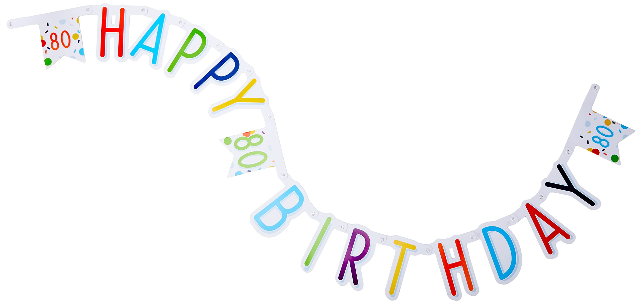 (PKT) Age 80 Confetti Letter Banner