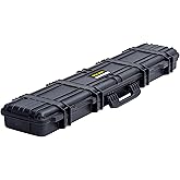 MEIJIA Portable Waterproof All Weather Hard Rifle Case,Soft Handle Grip,Customizable Fit Foam Inserted,without wheels,Black