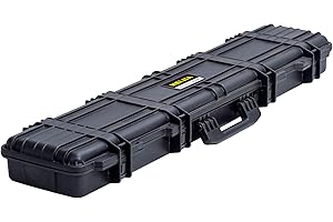 MEIJIA Portable Waterproof All Weather Hard Rifle Case,Soft Handle Grip,Customizable Fit Foam Inserted,Elegant Black