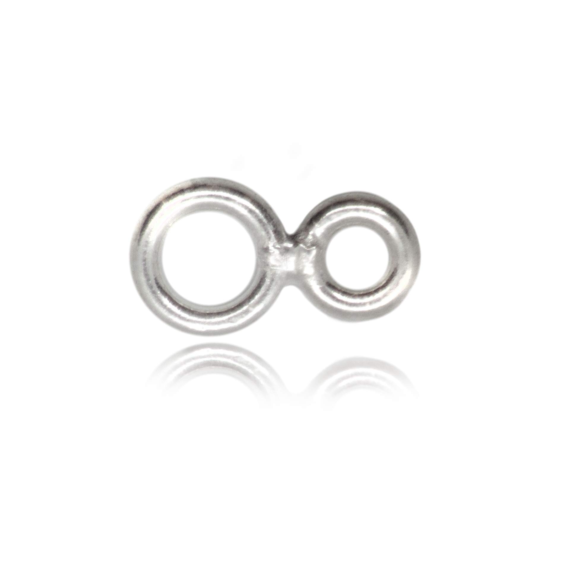 Jump Rings Number Eight 8 Nickel-Free 925 Sterling Silver Infinity 4 and 5mm Set of 10 pcs