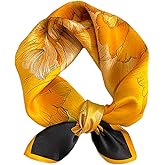 FEIBOON Mulberry Silk Scarfs Neck Scarf 21" Small Square Scarfs hair scarf bandana Neckerchief Headscarf for Women