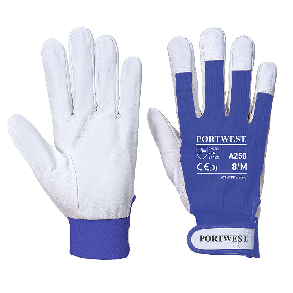 Portwest A250 Goat Grain Leather Tergsus Glove Blue, Medium