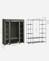 SONGMICS Fabric Wardrobe Portable Closet 12 Compartments 45x150x175 cm Sage view 7
