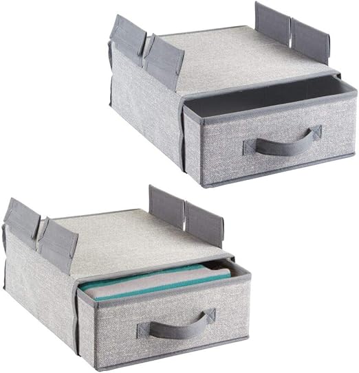 Amazon Com Mdesign Soft Fabric Over Closet Shelving Hanging