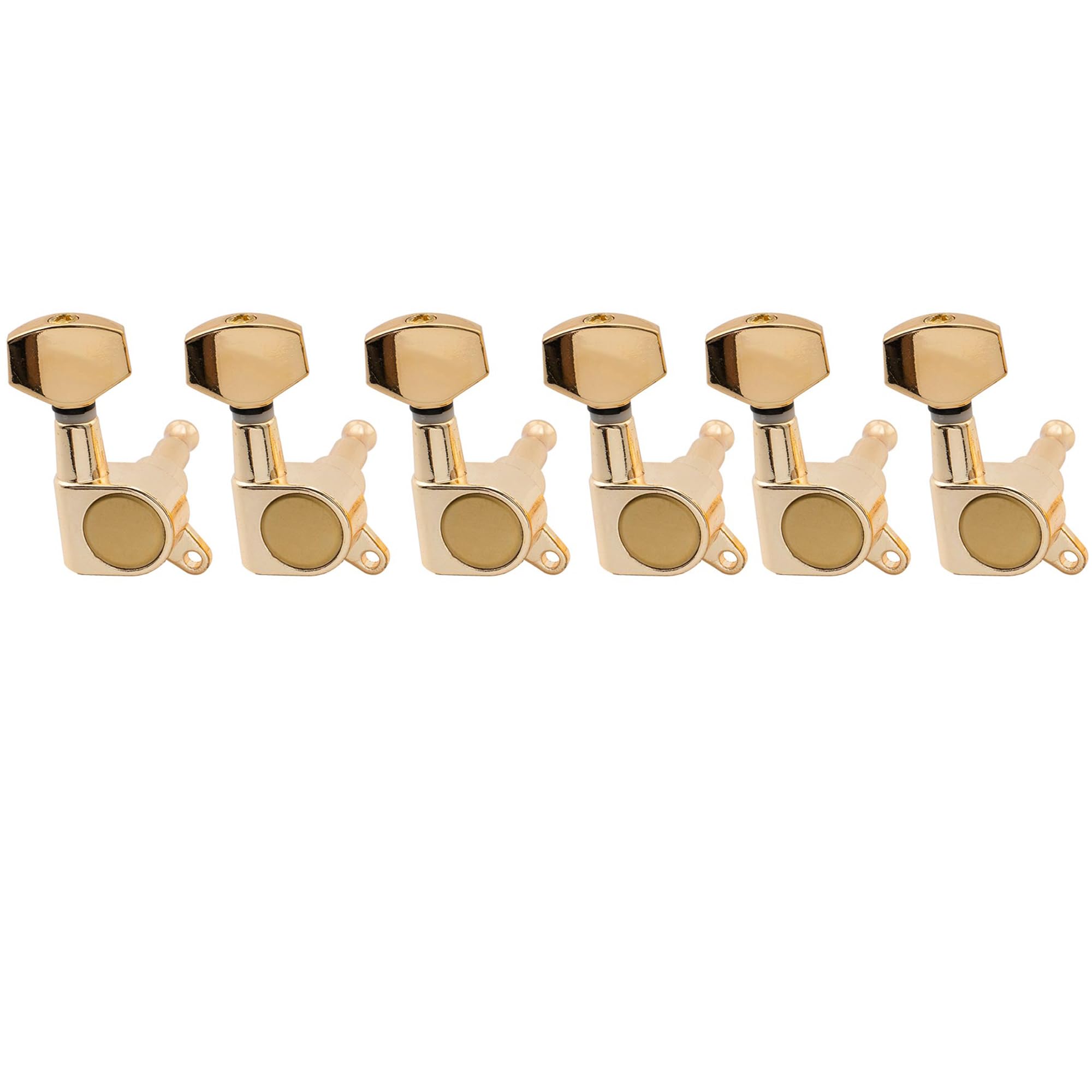 Musiclily 6-in-line Sealed Guitar Tuners Tuning Pegs Keys Machine Heads Set for Fender Stratocaster Telecaster Electric Guitar, Gold — image 1