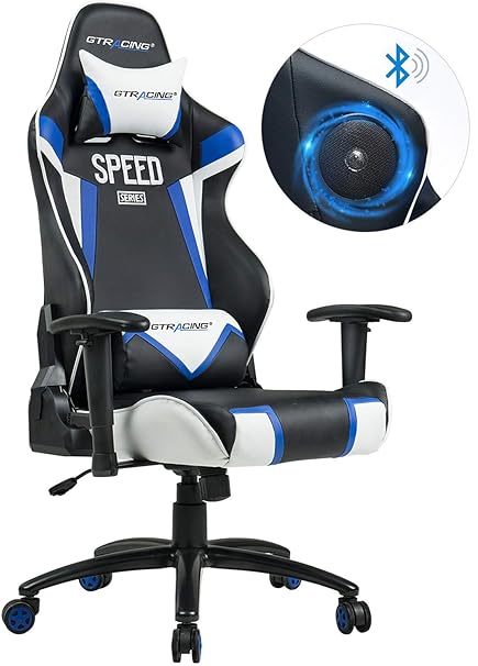 Gtracing Audio Gaming Chair With Bluetooth Speaker Patented Music Video Game Chair Racing Chair Heavy Duty Ergonomic Multi Function E Sports