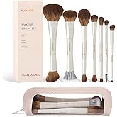 MAANGE Makeup Brush Set 14-In-7 Double Ended Essential Foundation Makeup Brushes for Powder Concealers Eye Shadows Blush Make Up Brushes with Travel Makeup Case
