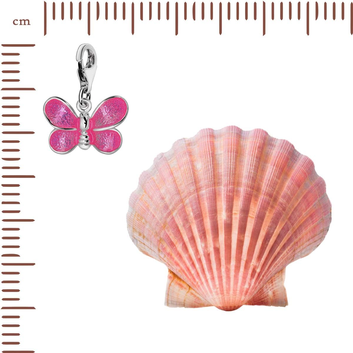 Quiges 925 Sterling Silver Butterflies Clip On Lobster Clasp Charm Pendant - Image 3