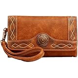 Womens Ivy Clutch Wallet with Strap Brown