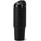 HydroJug Ease2o 32oz Insulated Water Bottle, Straw &amp; Chug Lid, Noire Satin | Pressure-vented lid, leak-resistant, stainless steel, vacuum insulated, water-level window, cup holder friendly, BPA-free