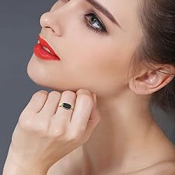 Fiklon Black Onyx Rings Crystal Rings for Women