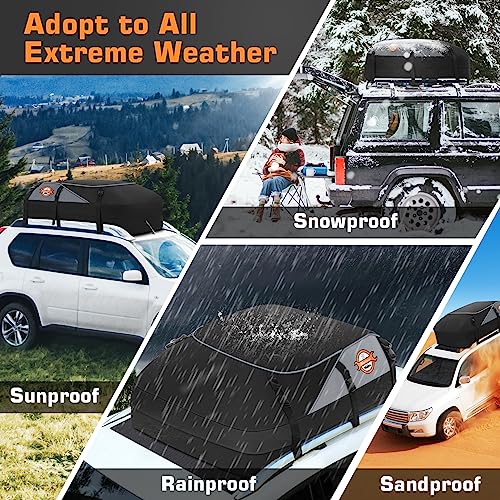 Sailnovo Car Roof Box 580L – Waterproof Folding Bag 1000D with 8 Straps, 6 Door Hooks, for Car with/without Roof Racks, Travel and Transport