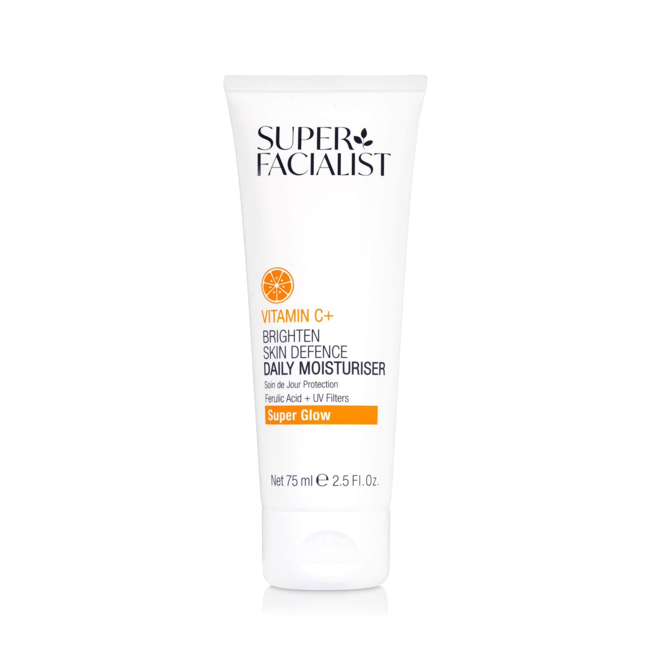 Super Facialist - Vitamin C + Skin Defence Daily Moisturiser, Face Cream For Skin Radiance & Moisture, Contains Hyaluronic Acid, Vegan Friendly, 75ml