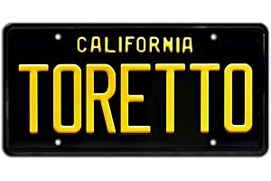 Celebrity Machines | Fast and The Furious | Toretto | Vanity Plate, Stamped Aluminum, Metal Decorative Tag, Corrosion Resistant, Quality Novelty Sign, Wall Decoration, Wall Hanging