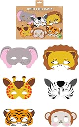 HENBRANDT Jungle Animal Paper Party Masks Pack of 12 For Kids Safari Masks