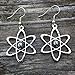 Atomic Science Earrings: Carbon Atoms With Six Electrons & Swarovski Pearl Nucleus - Science Jewelry Gift