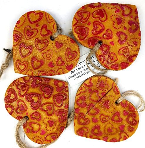 Love Heart Ornament - Hand Painted. Holiday, Christmas, Valentines Day, Mother's Day, Wedding or Gift ornament. Made with flour, water, salt, shellac and ink. Handmade in San Antonio Texas.
