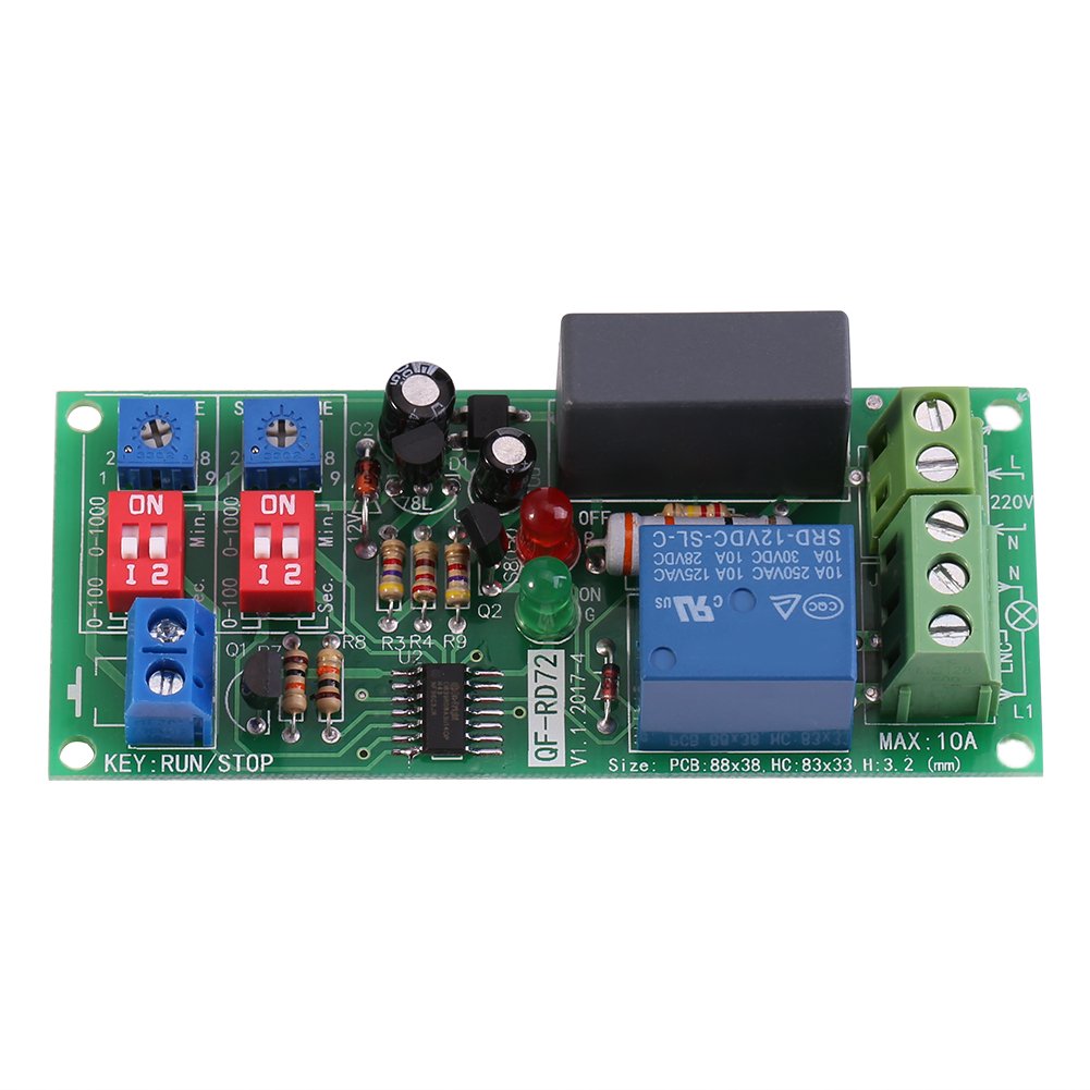 Multifunctional Infinite Cycle Timer Relay Module - Delay On/Off Timer Relay, AC100V-250V, 0.5sec. to 1000min
