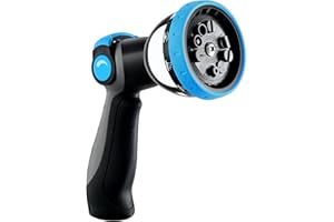 Relhost Garden Hose Nozzle, Heavy-Duty Water Hose Sprayer Nozzle with 10 Spray Patterns, Ergonomic Non-Slip Grip, Leak-Free Design, Fits All Standard Garden Hoses for Watering, Car Washing, Cleaning