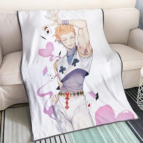 Amazon Hunter Hunter Hisoka白背景3dプリントブランケット漫画アニメキャラクターソフトぬいぐるみフランネルブランケットキル ブランケット 毛布 オンライン通販