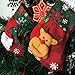 Ivenf Christmas Mini Stockings, 12 Pcs 6.25 inches Felt with 3D Santa Snowman, Gift Card Silverware Holders, Bulk Treats for Neighbors Coworkers Kids Cats Dogs, Small Rustic Red Xmas Tree Set