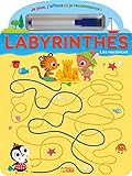 Labyrinthes - Les vacances : Je joue, j'efface et je recommence ! Avec un feutre by 