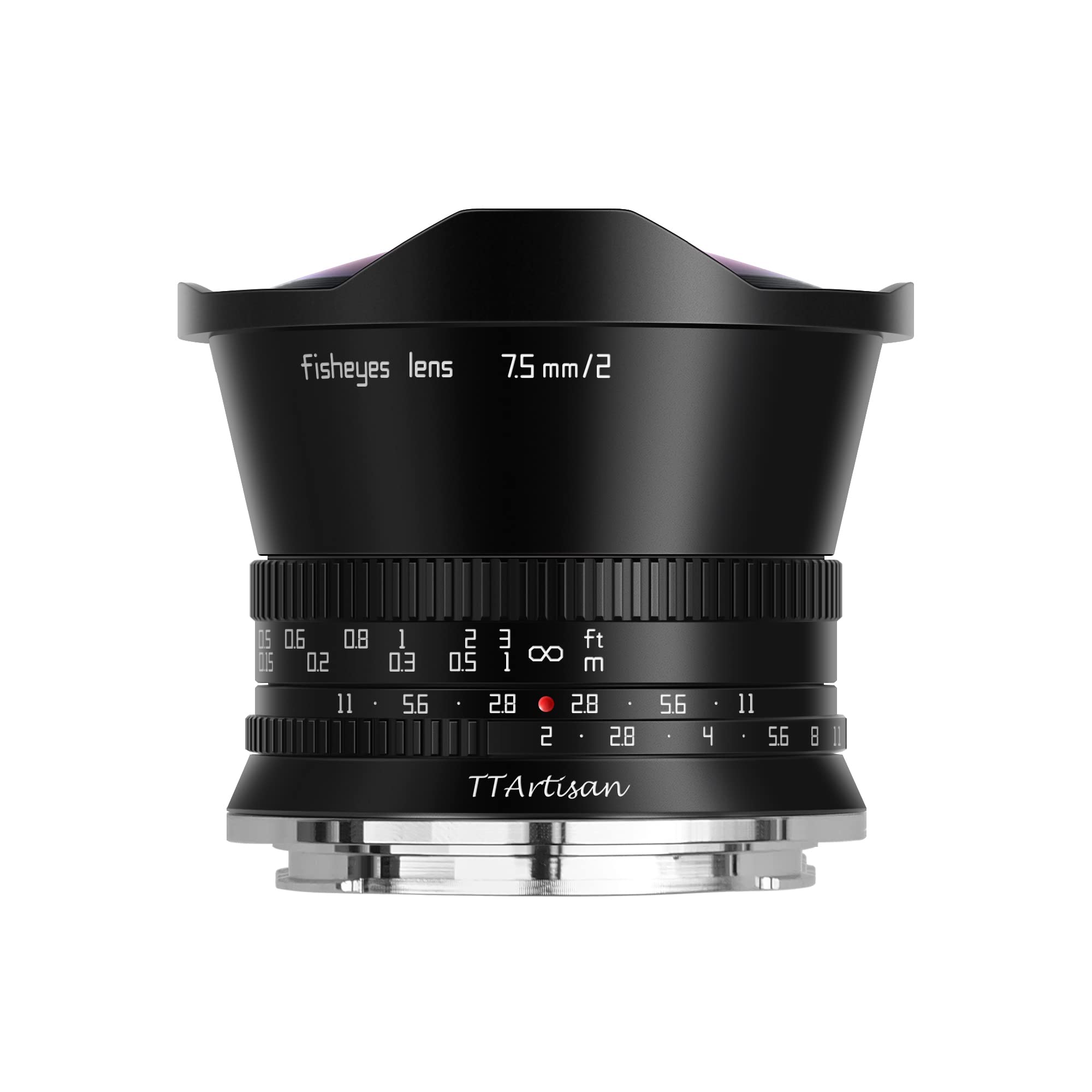 TT Artisan 7.5 mm F2.0 APS-C fisheye lens connection MFT mount black ultra wide angle lens with 180 degree viewing angle