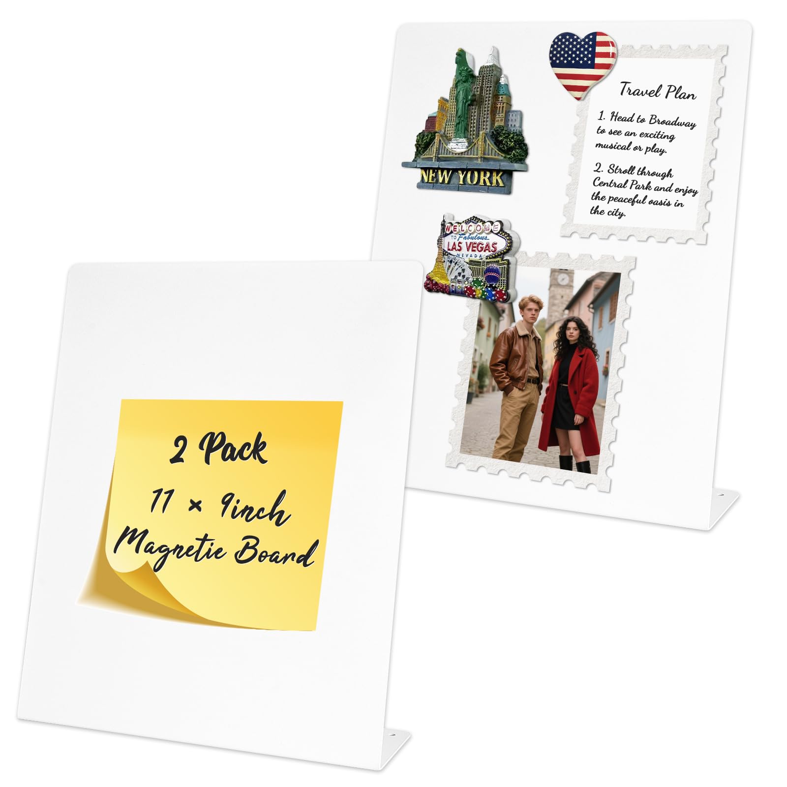 Photo 1 of 2 Pack Magnetic Board,Magnet Board,Metal Magnetic Bulletin Board (White)