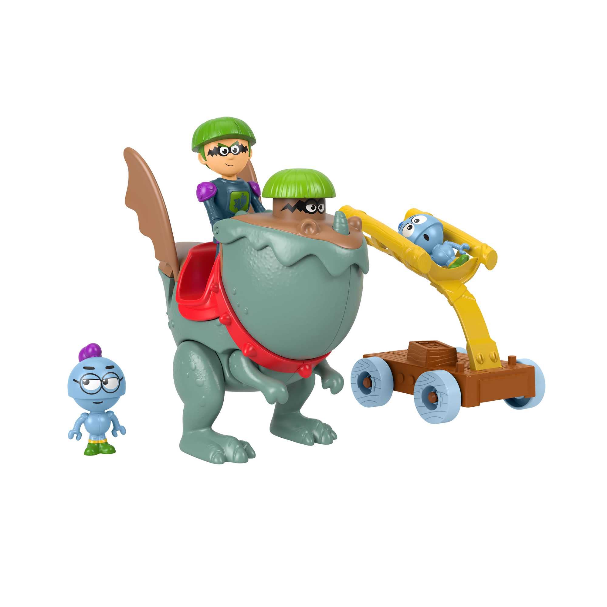 Fisher-Price Gus the Itsy Bitsy Knight, Dragon & Knights Catapult, medieval-themed playset with figures for preschool pretend play ages 3+