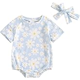 FYBITBO Newborn Infant Baby Girls Clothes Summer Short Sleeve Rompers Bubble Bodysuit Cute Outfit One Piece Clothing