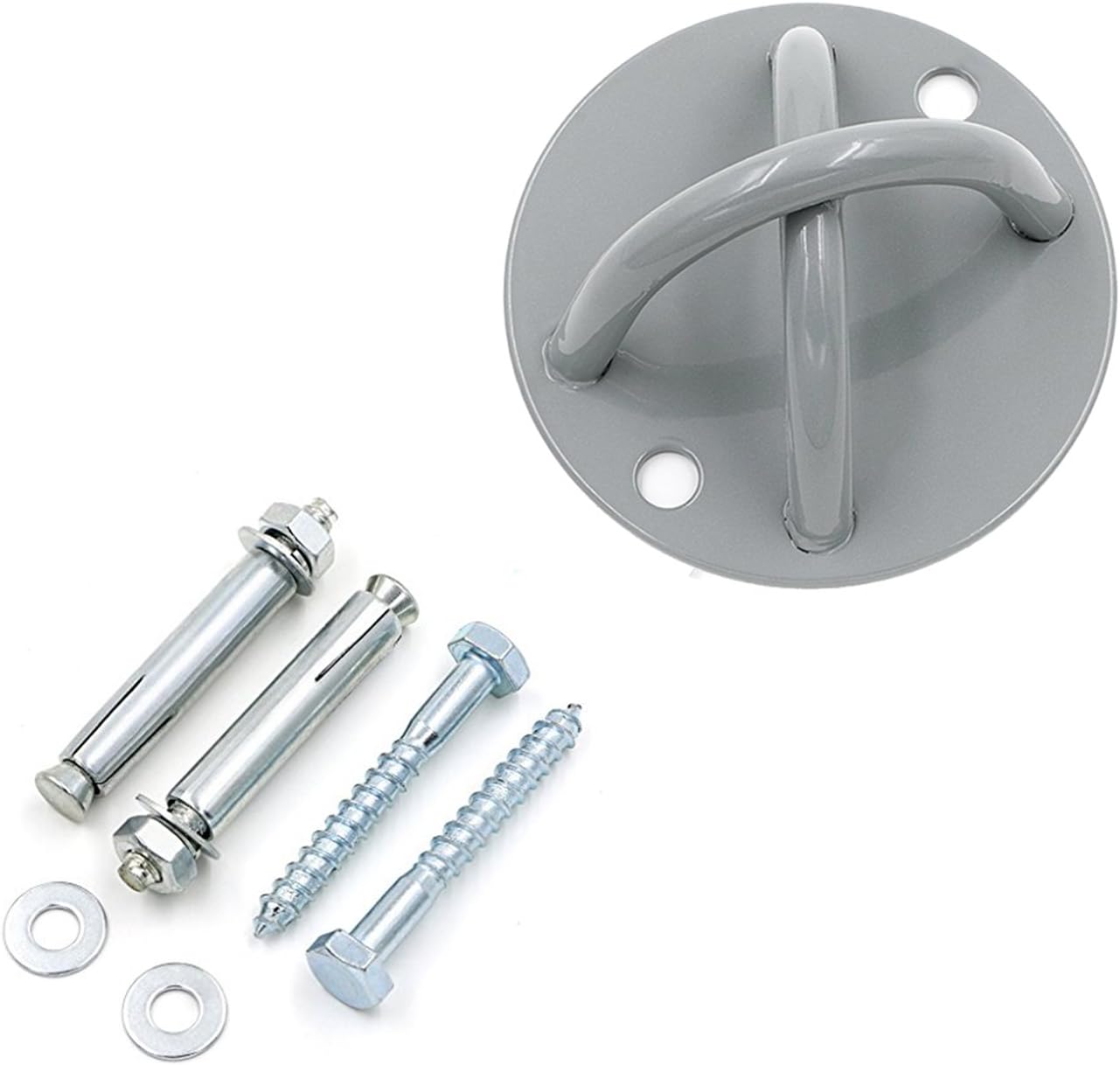 Ysmart Ceiling Anchor wall Mount Bracket for Suspension Straps Swing Hangers with Stainless Steel Locking Snap Hooks for Playground Sets PorchWooden Swing Seat Crossfit Olympic Rings Yoga Swing & Hammock Boxing Equipment Battle Rope