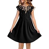 DOKOTOO KIDS Girls Dresses Tween Summer Formal Lace Sleeveless Wedding Flower Girl Dress Size 6-15 Years Old