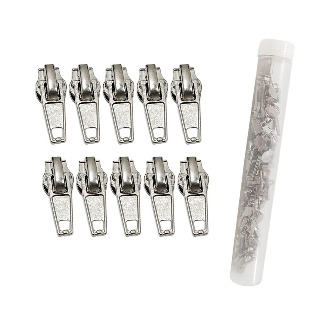 132 Automatic Metal Zipper Sliders for Nylon Zipper, Zipper Slider #3, Zipper Puller to Repair or Mount a Zipper, Silver Sliders, (#3, 888)