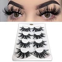 Mikiwi 25mm Lashes, Dramatic 6D Faux Mink Lashes, Fluffy Volume Eyelashes, Thick Crossed Lashes, Long Faux 25mm Mink Lashes (