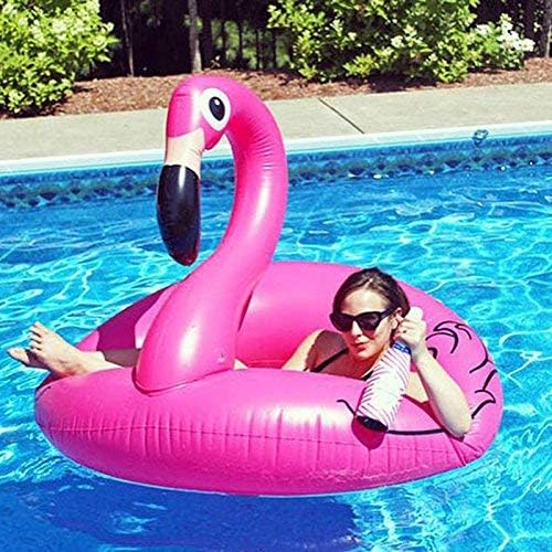 surpzon GIANT INFLATABLE FLAMINGO SHAPED POOL FLOAT RING RAFT SWIMMING WATER FUN PINK