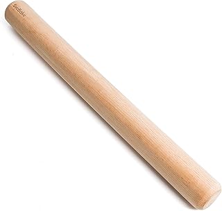 SveBake Buchenholz Nudelholz - Fondant Teigrolle Teigroller Rolling Pin Nudelrolle Teigroller Perfekt für Bäcker 40 cm