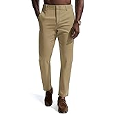 PJ PAUL JONES Mens Dress Pants 4-Way Stretch Tapered Trousers Extended Waist Dress Pant Casual Golf Pants