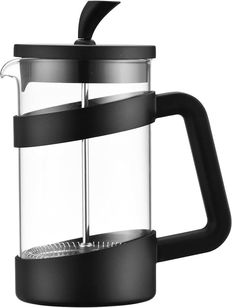 Café Olé Style Cafetière 600ml 2 Cup Plastic Glass French Press Black