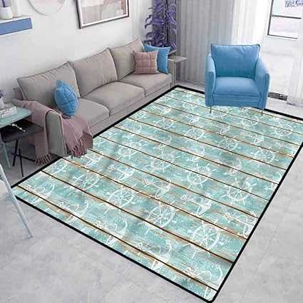Alfombra náutica elegante decorativa con anclas marinas, alfombras de