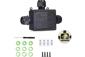 IP68 Waterproof Junction Box Outdoor, 3 Way Underground Electrical Junction Box, Plastic Electrical Box with Terminal Block, 