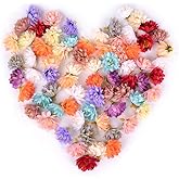 Teensery 50 Pcs Artificial Carnation Flower Heads Bulk Silk Flower for Wedding Decoration Home Decor Party Supplies DIY Crafts, 1.4" (Mixed Color)