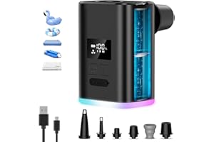 ZOPOM Air Pump for Inflatables Mini Air Mattress Pump Portable Electric Air Pump for Pool Floats,Swimming Rings, Sleeping Pads, Vacuum Storage Bags 5X with 5000mAh Battery & Light, USB Rechargeable