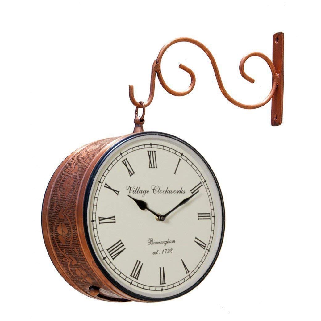 Royalscart Double Sided Railway Station Platform Analog Wall Clock