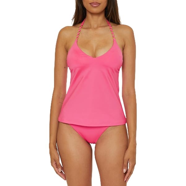 Maxine Of Hollywood Women's Bandeau Tankini Swimsuit Top - Retro Wave Print, Size 16 - View #4