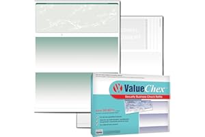 VersaCheck ValueChex - 55 Blank Business Voucher Checks - Green Prestige - 55 Sheets Form #1000 - Check on Top