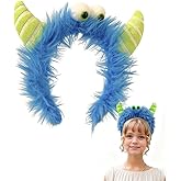OULIGET Plush Monster Headband,Halloween Cartoon Plush Headband for Costume Birthday Cosplay Party,Face Washing Headbands