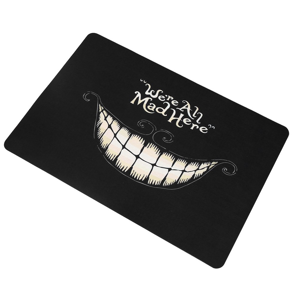 Smiley Doormats Inside, Non-Slip Door Matting Indoor Absorbent Soft Rubber Door Mats Washable Personalized Floor Rug Carpet Oblong 15.7 x 23.6‘’ Black