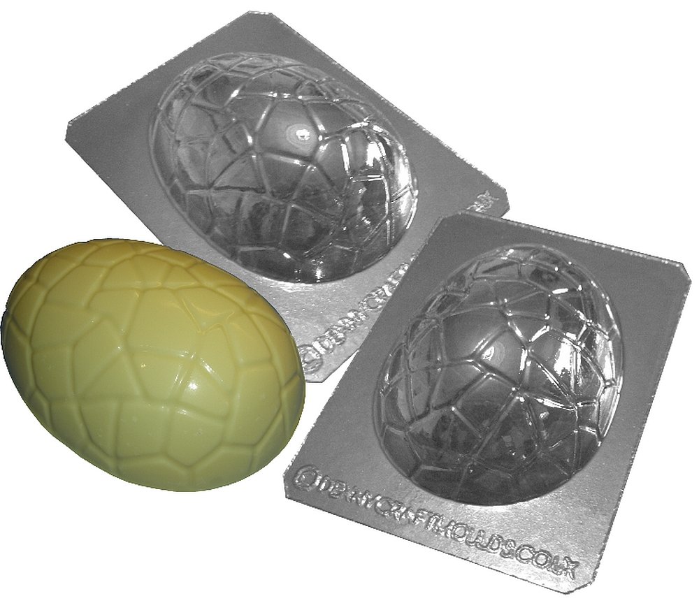Easter Egg Moulds – Set of 2 – Make 14cm Tall Eggs - Large Cracked Design