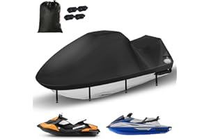 Jet Ski Cover,Durable 420D Jetski Cover 3 Seater Waterproof,Upgraded Waverunner Cover with 2 Air Vents，4 Windproof Buckles,Al